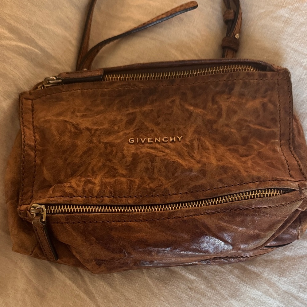 Givenchy Tan Leather Messenger Bag